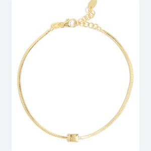 Argento‎ Vivo Sterling Silver Square Herringbone Chain Braclet